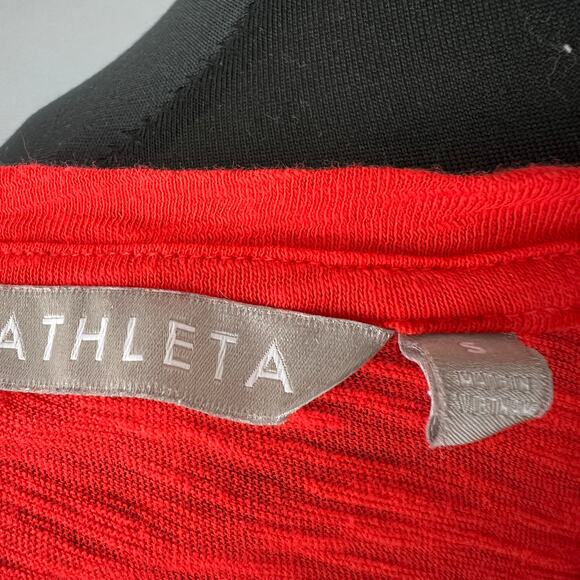 ATHLETA Red Tank Top Cotton Back Hole Round Neck Performance Pullover S Small - Picture 7 of 9